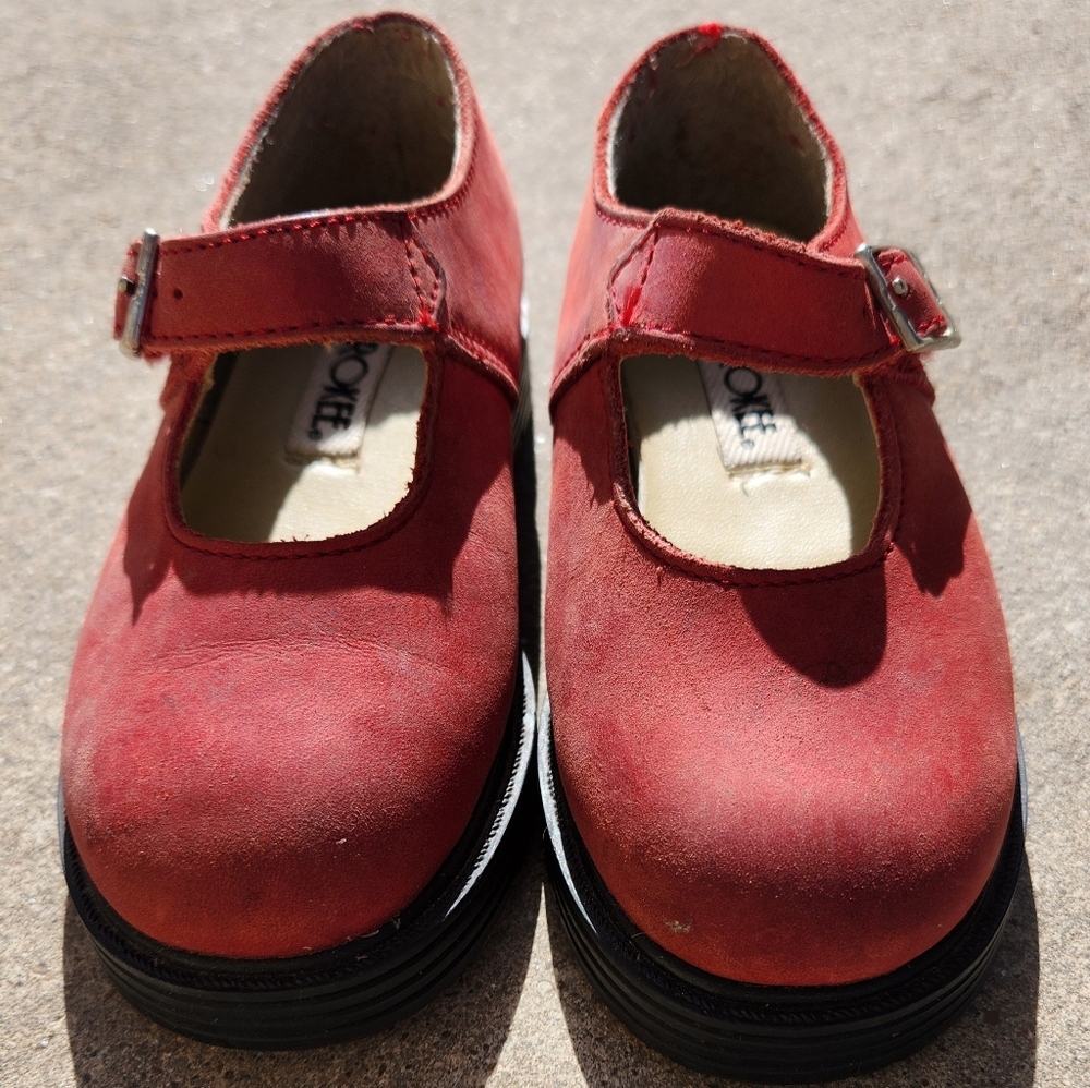 Cherokee Mary Janes In Red Leather Kid Size 9